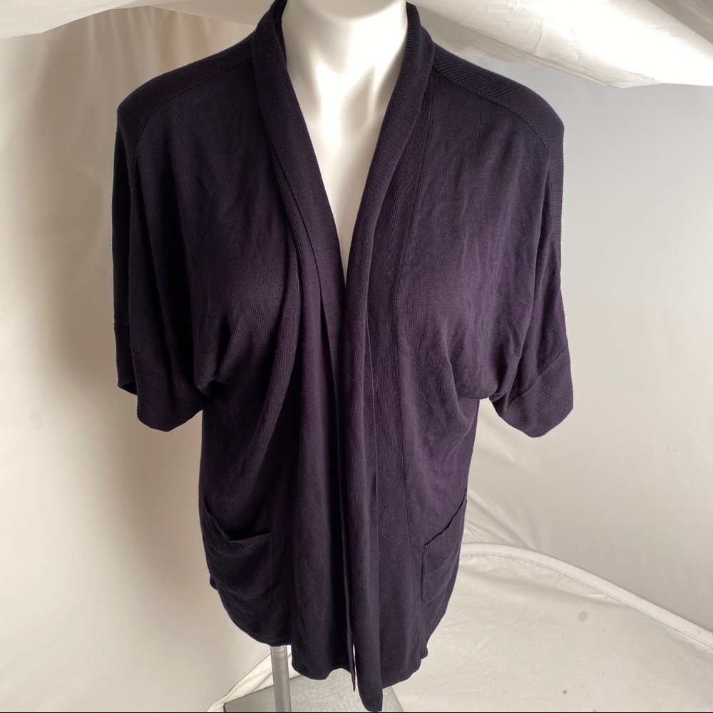 Joan Vass navy blue open cardigan